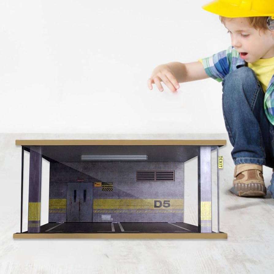 1/18 スケール ジオラマ 駐車場 ダブルガレージ(LED付き) Amazon | Generic 1/18スケールミニカー用駐車場ジオラマダブル