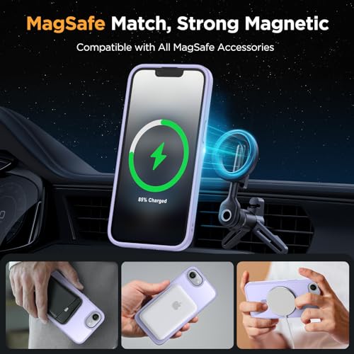 Image of Miracase for iPhone 16e case & iPhone 17e Case for MagSafe [with 2x9H+ Screen Protectors] TOP Military-Grade Protection Shockproof with Velvet Touch for iPhone 16e /17e Phone Case 6.1 inch, Light Purple