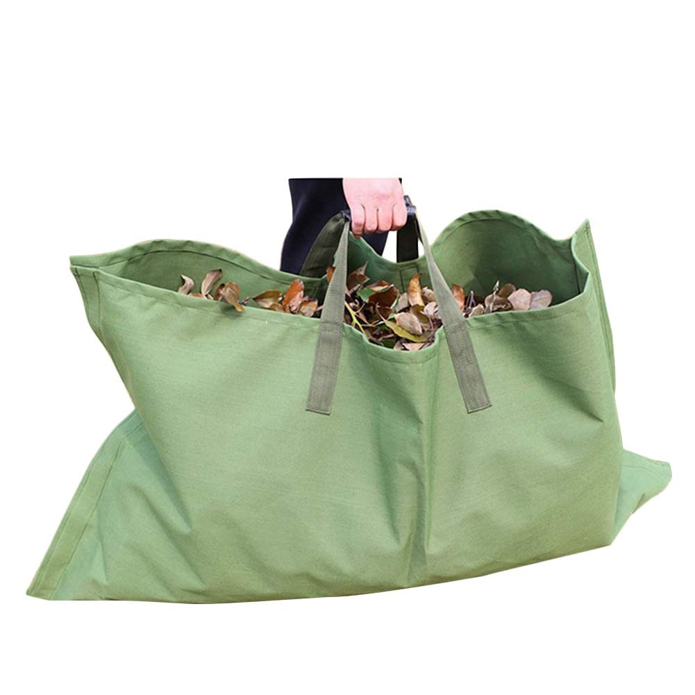 Bolsas de basura de jardín Bolsa de hojas Jardín Césped Recogida yarda Residuos de Lona Contenedor de Lona de Gran Capacidad Bolsa de Basura de Jardinería Tote Heavy Duty