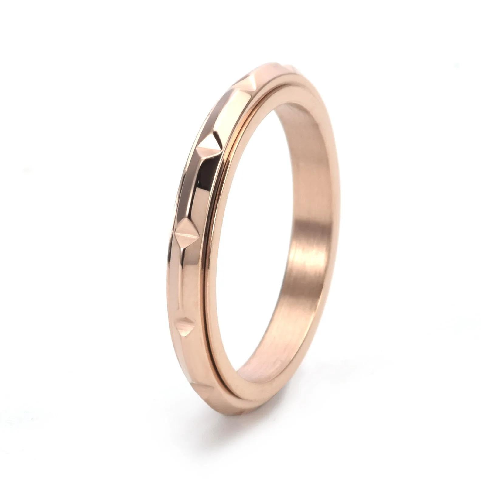 Ring Ringe Damen Bijouterie Herren 3Mm Ultra Thin Rose Gold Rotating Bamboo Knot Ring for Women Minimalist Jewelry Hypoallergenic Wedding