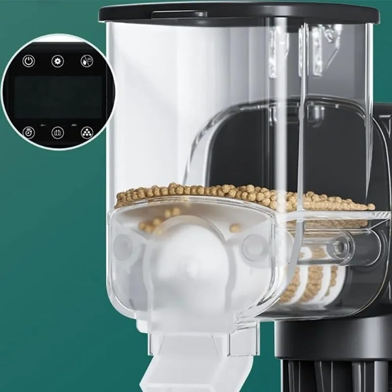 Automatic Fish Feeder, WiFi Aquarium Feeder: LCD Timer Feeding System - Adjustable Portion Food Dispenser | Aquarium/Fish Tank/Pond Feeding Device for Outdoor Aquariums 250ml 500ml (AF 500)