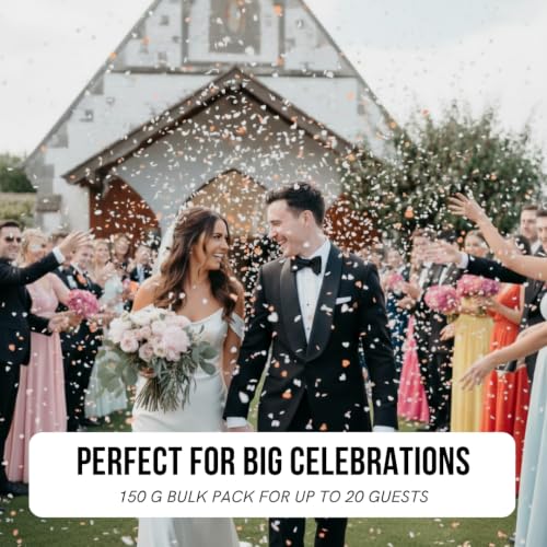 Image of White Rice Paper Wedding Confetti for Flower Girl Basket, Confetti Cannon Filler (Pastel Pink (White, Pink))