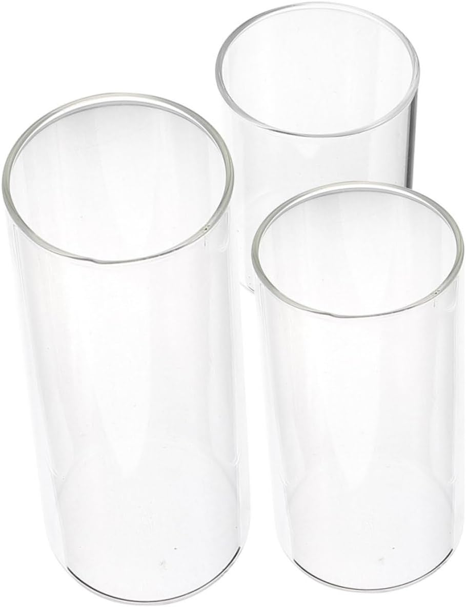 ORFOFE 3pcs Glass Candle Cover Shape Windproof Candle Holder for Home Decor Wedding Party Centerpieces Elegant