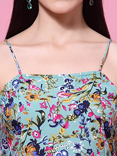 Image of OOMPH! Women A-Line Floral Mini Dress Western, Off Shoulder, Slip On
