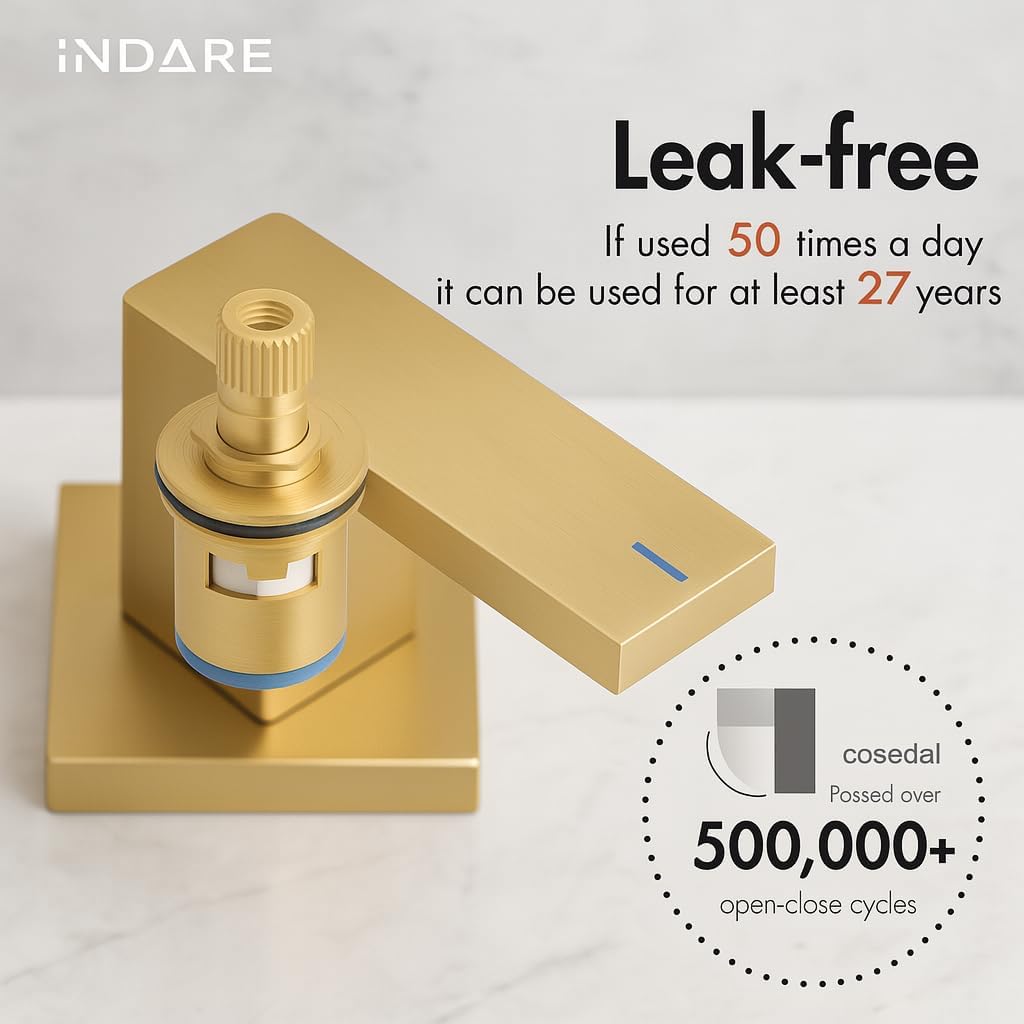 Brushed Gold Bathroom Faucets, Vanity Faucets for Sink 3 Hole ,Two Handles Widespread 4 Inch 8 Inch Brass Bathroom Sink Faucet with Pop Up Drain and Cupc Lead-Free Hose - Image 5