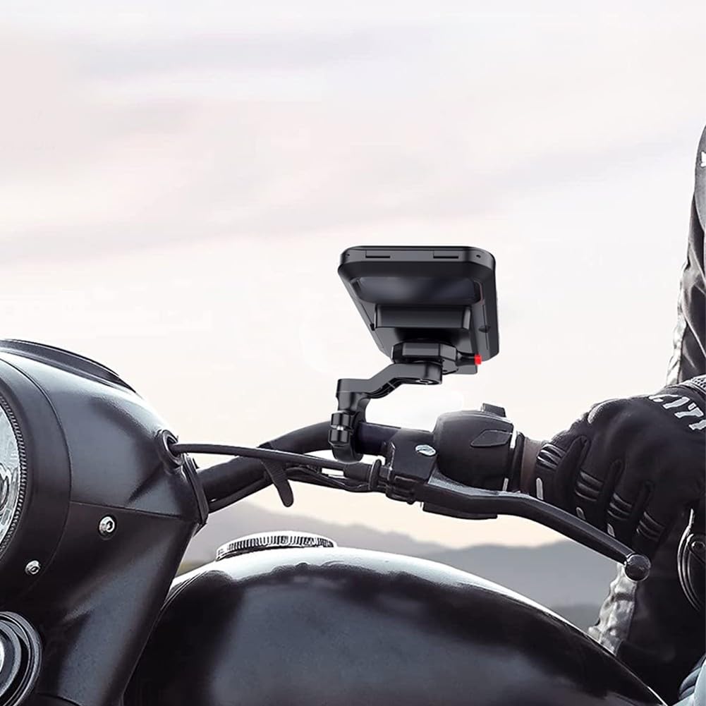 Supporto Telefono per moto con Ricarica Wireless Impermeabile Antivibrazione per Manubrio 15-40mm Rotazione 360 Gradi