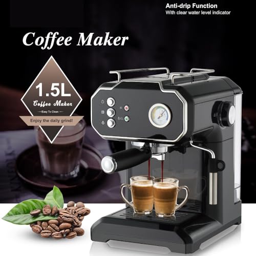 Cafetera espresso automática con vaporizador y capacidad 1.5 L miniatura 2