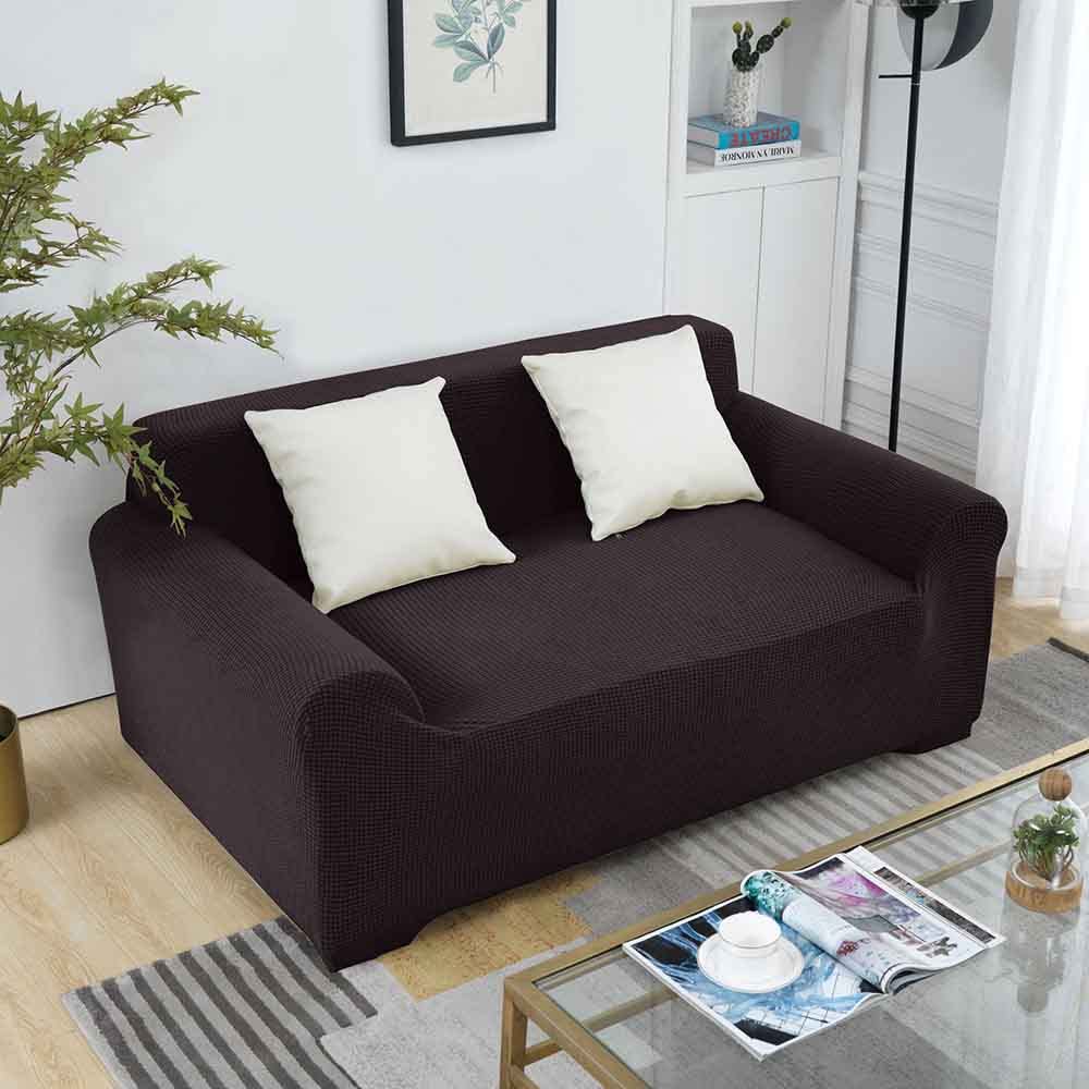 Housses de canapé extensibles grand canapé XL chocolat et housse siège