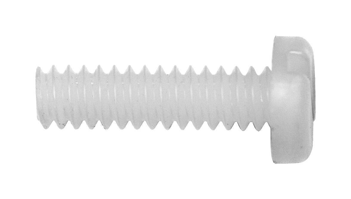 Nylon 6/6 Machine Screws - Hex Head #6-32 1/2 Inch Length (100 Pack)