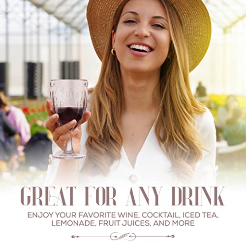 elle-decor-Set-of-4-Wine-Goblets-Pink-Colored-Glassware-Set-Colored-Wine-Glasses-Vintage-Glassware-Sets-Water-Goblets-for-Party-Wedding-Daily-Use-Wine-Glass-10-oz