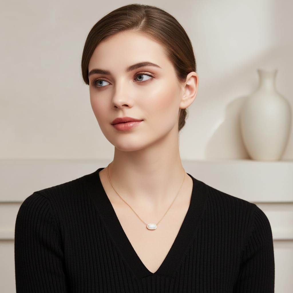 Pendant Necklace For Women,14K Gold Plated,Fashion Jewelry，Minimalist Style,Everyday Wear,Present For Someone,Non Tarnish - Image 4