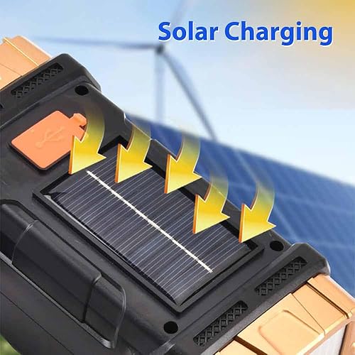 Miniatura 4 de Luz de trabajo LED de alta calidad de alto lúmenes, linterna multiusos con reflector y características de linterna, linterna solar recargable