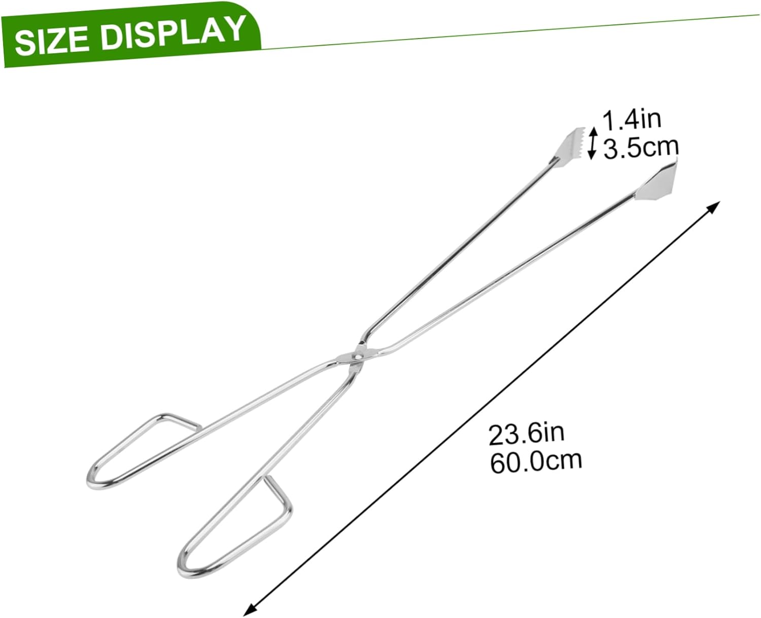 Stainless Steel Garbage Clip 60cm Long Tongs Scissor Shape Portable Pickup Tool for Outdoor and Indoor Use for Trash Collection and Grilling