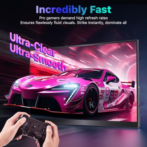 Image of VisionOwl Portable Monitor 19 Inch 4K UHD 144Hz 560 nits 125% sRGB Second Screen, USB-C HDMI HDR Travel Monitor for Laptop PC MacBook PS5 Xbox, VESA Mountable, with Speakers, Built-in Kickstand