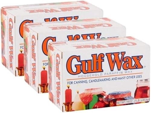 Gulf Wax Household Paraffin Wax 1 Pound Bars (3 Packs)