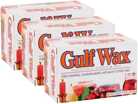 Gulf Wax Household Paraffin Wax 1 Pound Bars 3 Packs