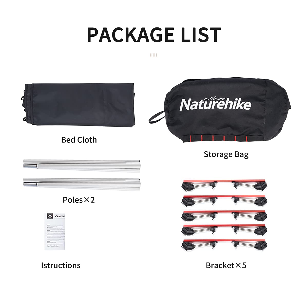 Naturehike Letto Pieghevole Alluminio Letto Ultraleggero Singolo Lettino da Campeggio Portatile Ufficio Letto Pisolino per Il Campeggio e Trekking Giardino