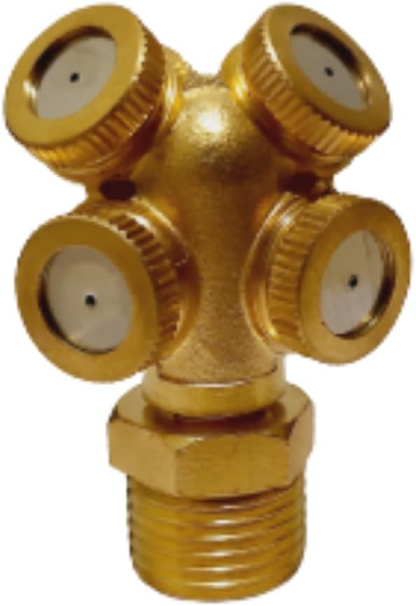 4 Hole Brass Spray Misting Nozzle Gardening Sprinklers Agricultural Sprinkler 1/2" Male/External Thread