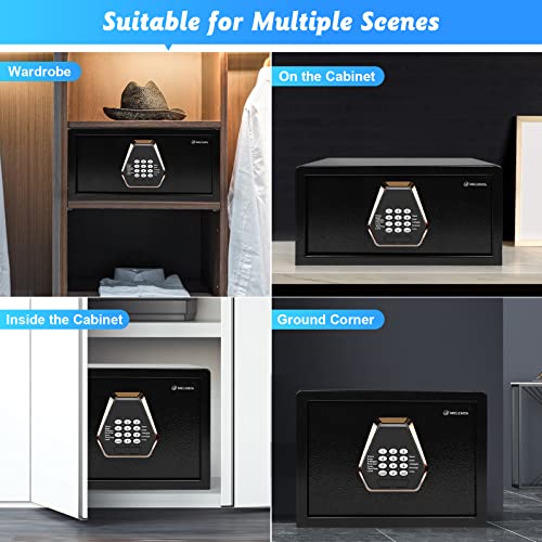 Melenta Digital Safe Box Fireproof/Security Cabinet Safe With Backlight Keypad/Electronic Lock Box/Caja Fuerte For Cash Jewelry Laptop In Home/Hotel/Office, (1.0Cuft Black) #TOP4