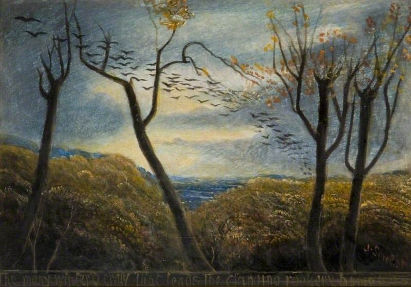 Tableau le corbeau nombreux hivers de Smetham impression sur toile pour habiller un grand mur