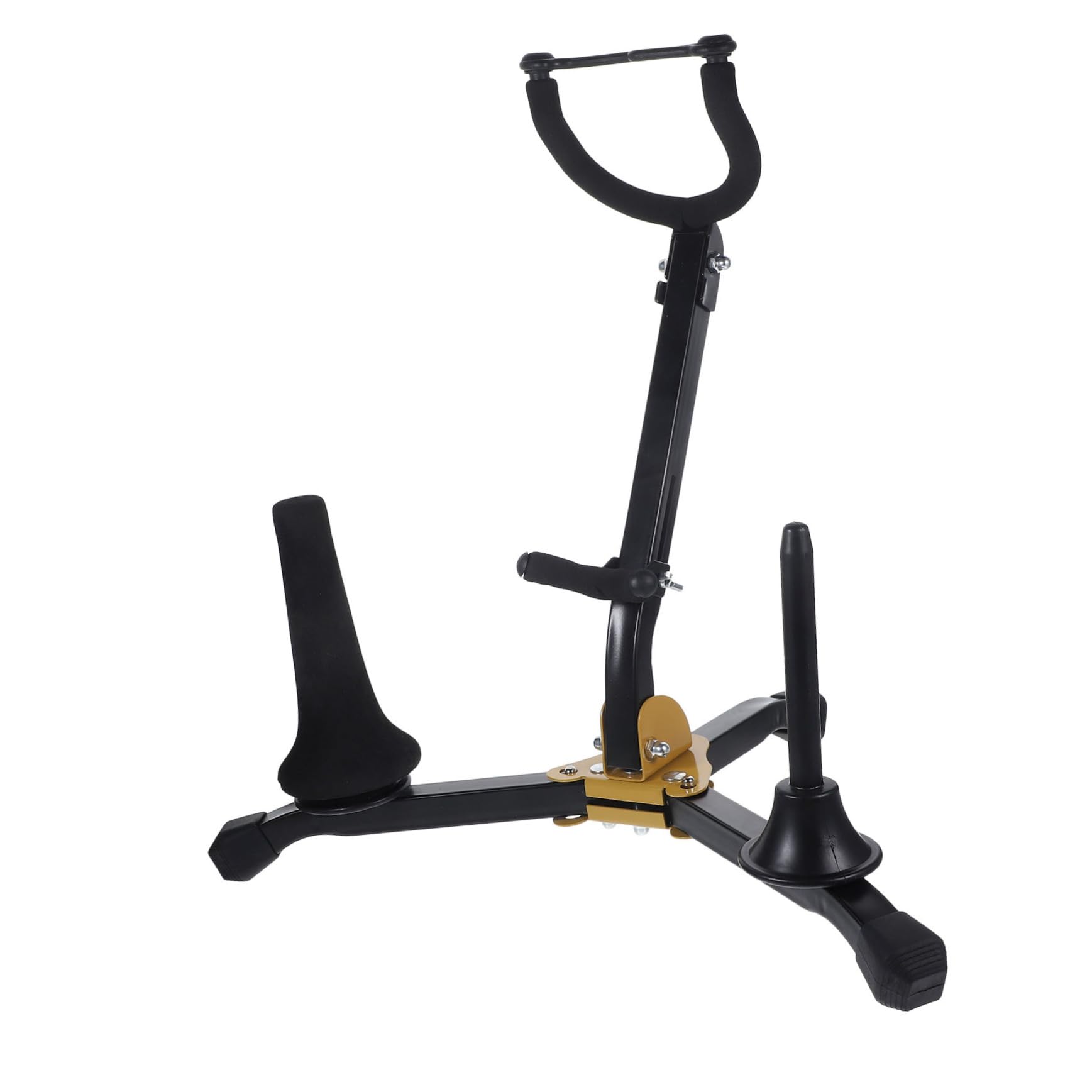 VANZACK Supporto Pieghevole Protezione Antifrizione per Sax Contralto e Clarinetto in Ferro Nero Portatile per Uso su Tavolo o Pavimento