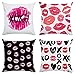 Set De 4 Fundas De Cojin Fundas De Almohada Funda De Cojín De Pintalabios para Sofá Cama Decoración para Hogar 20"X20"