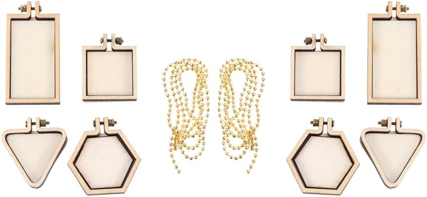 Miniatura 7 de FOMIYES Mini aro de bordado, mini anillo de madera redondo de punto de cruz, mini anillo de bordado para bricolaje, manualidades, collar, joyería