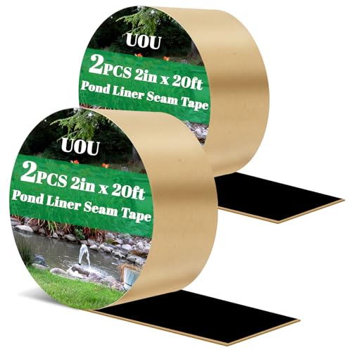 U0U 2PCS Pond Liner Seam Tape, 2 x 20 Self Adhesive Double Sided Butyl