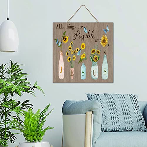 Plaque murale rustique en bois Jésus 30x30 cm pour décoration de salon - 3