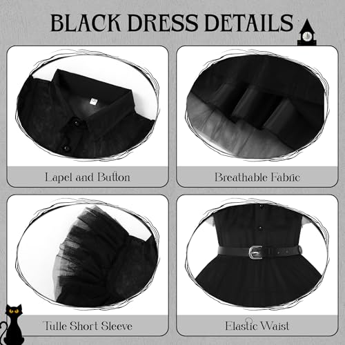 Vestido disfraz negro para niña 5-12 años miniatura 3