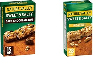 Nature Valley Sweet & Salty Dark Chocolate Nut Granola Bars, 15 Count & Sweet & Salty Peanut Chewy Nut Granola Bars