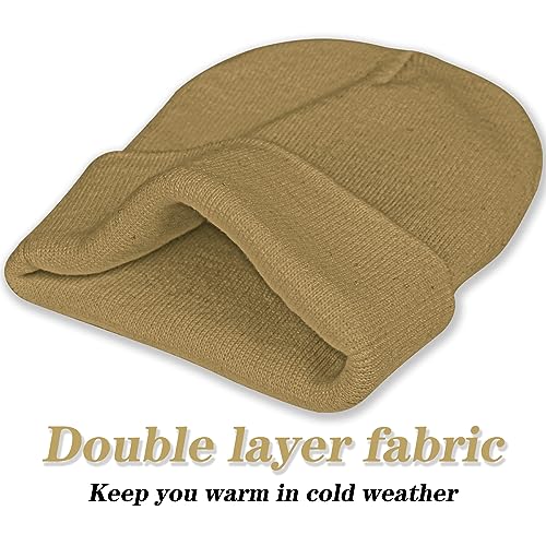 Image of ZOORON 1&2 Packs Beanie for Men Women Men's Beanie Hat Acrylic Knit Cuff Beanie Cap Slouchy Knit Skull Cap Warm Winter hat