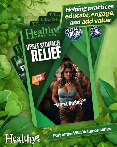 Healthy Surplus Stomach Relief - Bismuth Subsalicylate 262 mg 40 Caplets & Vital Volumes Upset Stomach Relief Tips Card (1)