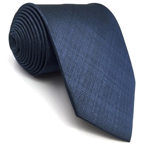 S&W SHLAX&WING Gravata masculina gravata de seda azul sólido comercial tamanho clássico 147cm