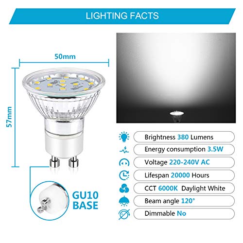 Reteck confezione da 10 lampadine LED GU10 3.5 W