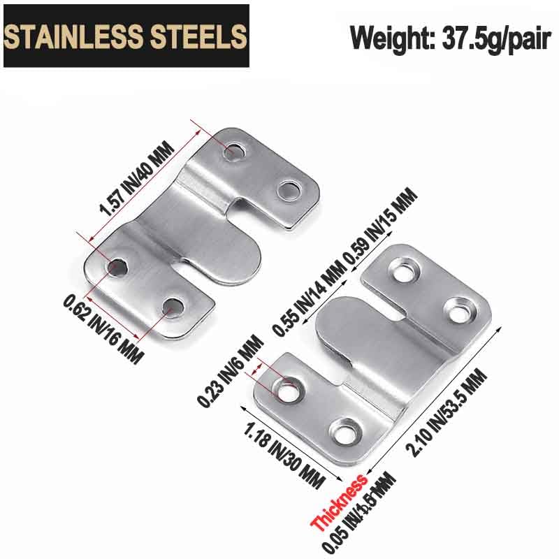 Image of 20PCS Stainless Steel Interlocking, Flush Mount Bracket Interlocking Brackets Z Shaped Clip Bracket Photo for Picture Hanging and Sectional Couch Connectors
