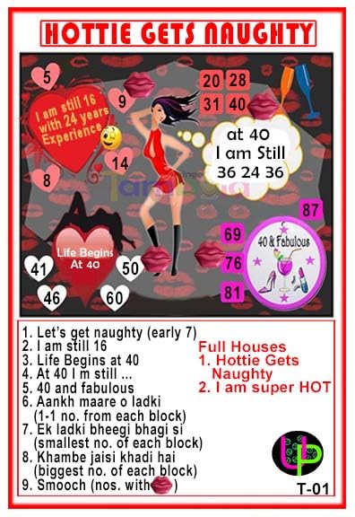 Naughty Theme Tambola Tickets | Hottie gets Naughty Housie Tambola Themed Bingo Game| Kitty Party Theme Housie Tickets | English | for Family & Friends (Set of 15 Tickets)-image-49