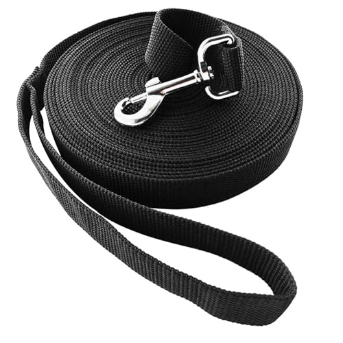 15m Schleppleine für Hunde, Schleppleine für Kleine Hunde, Ausbildungsleine, Robuste Nylon Hundeleine, Lange Hundeleine für Training und Outdoor, Ideal zum Spielen, Campen oder für den Garten
