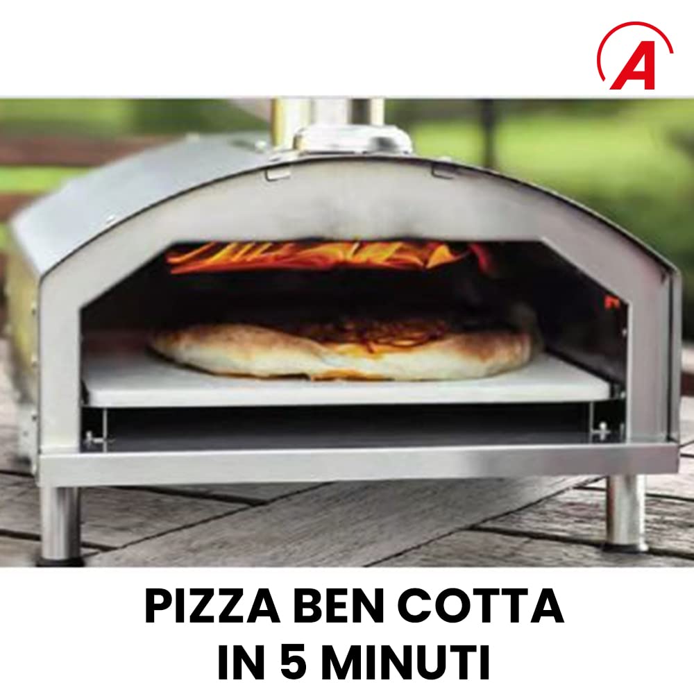 ARDES ARPIZ02 Forno Pizza DANTE Acciaio Inox con Pala Spatola e Pietra Refrattaria