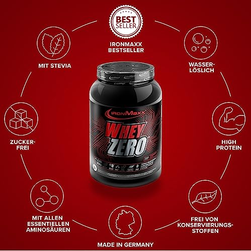 Eiweißpulver IronMaxx Whey Zero Protein Pulver Erdbeere 908g