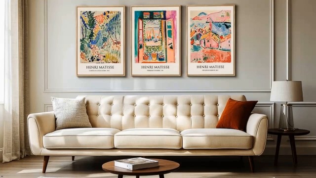 Amazon.com: Framed Matisse Wall Art, 3 Piece Large Canvas Abstract