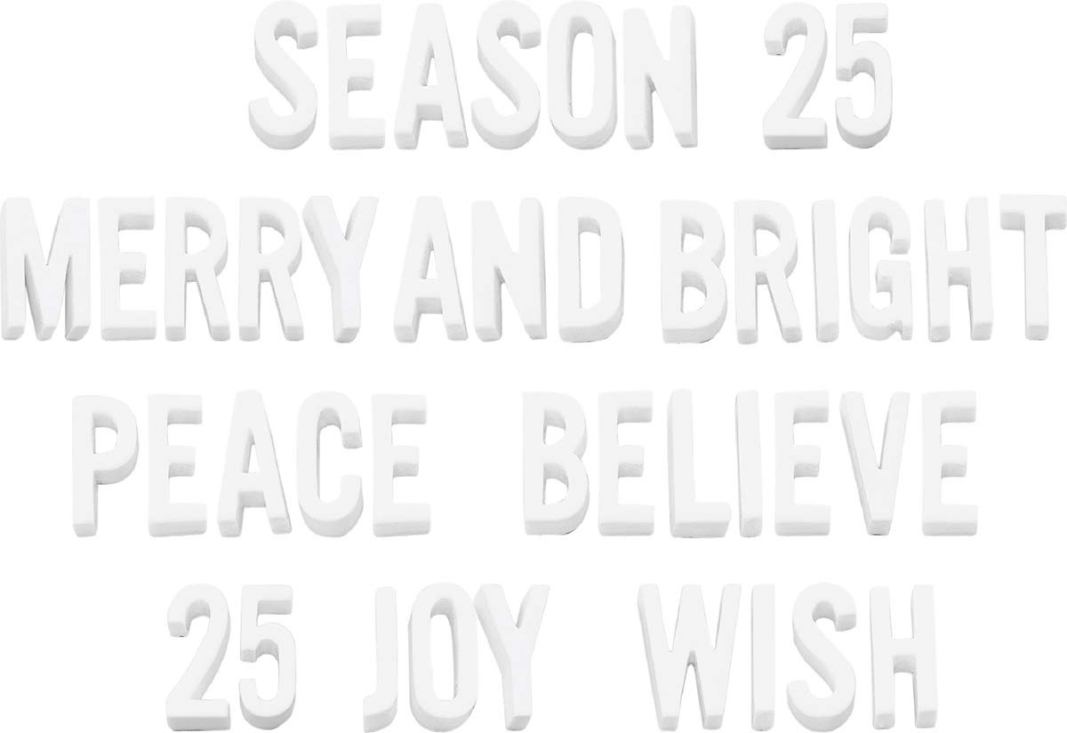Advantus Christmas Typography, Synthetic Material, White, 16.1 x 9.2 x 1.6 cm - Image 2