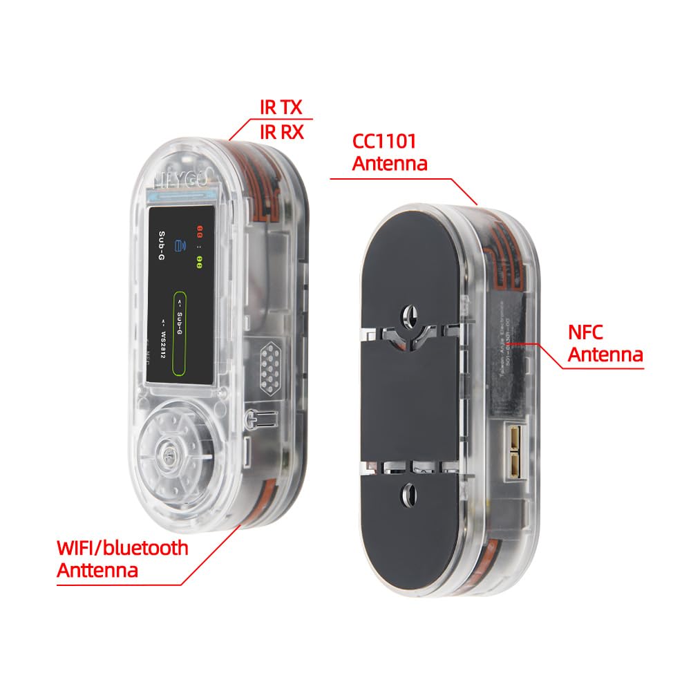 LILYGO T-Embed CC1101 Plus ESP32-S3 Mikrofon TTGO Entwicklungsboard mit 1,9 Zoll ST7789V IPS TFT LCD (transparente Schale)