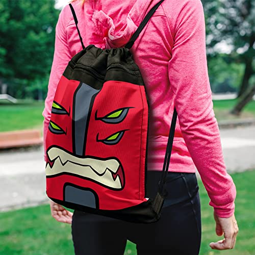 LOGOVISION Ben 10 Four Arms Drawstring Backpack Sports Bag Sackpack 17" x 13", Perfect for Gym, Yoga or Practice