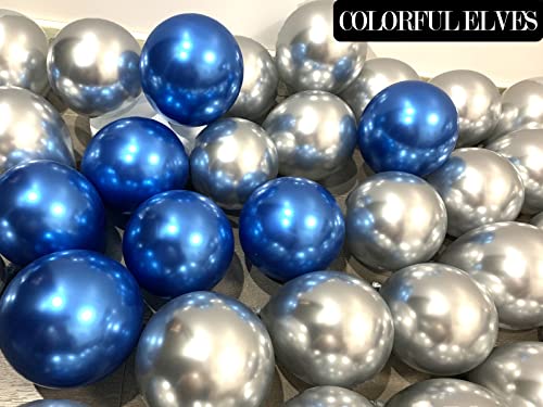Image of 100 Pack 5 inches Metallic Silver Balloons Small Mini Chrome Helium Shiny Silver Balloon for Party Decorations