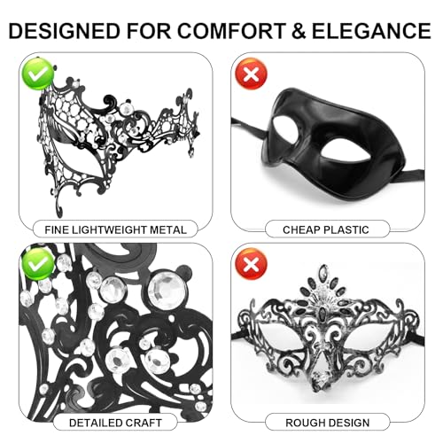 Image of Exlinonline Lace Masquerade Mask Elastic,Fit for Adult,Soft Gentle Material,Specially For Costume,Thememed Party