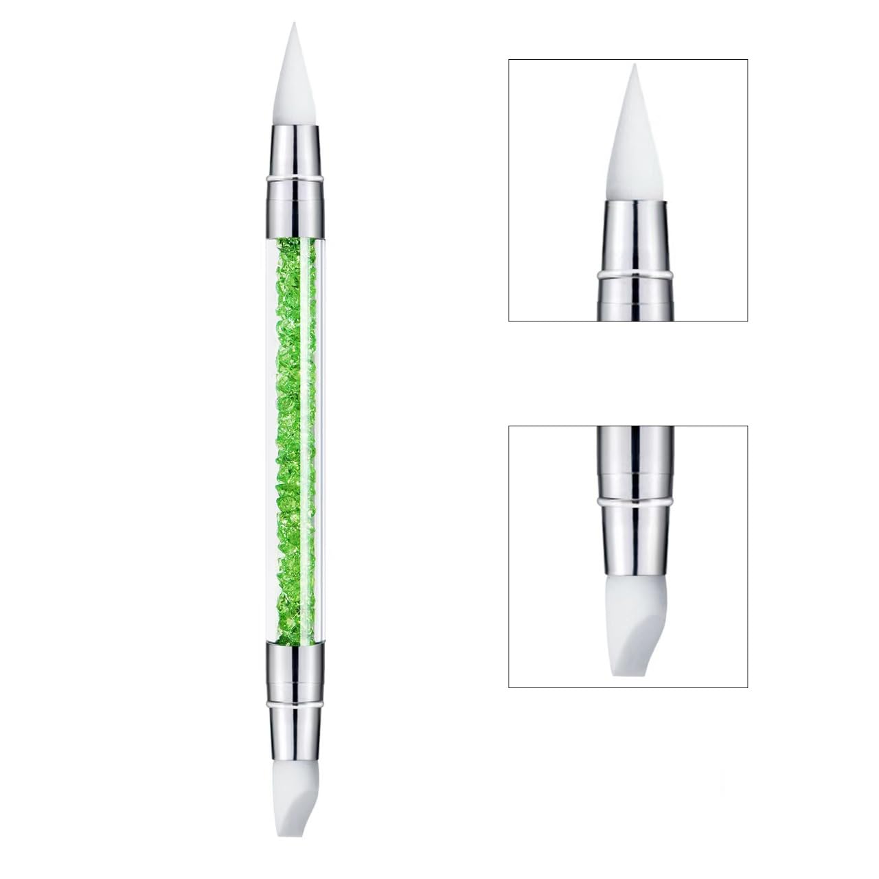Penna per scultura per nail art, 5 pezzi, strumenti per unghie in silicone a doppia punta per resina, pennelli in silicone, penna acrilica, pennelli per nail art, nail art intaglio, disegno