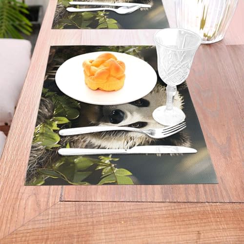 Sets de table tissés Panda de cuisine lavables en PVC antidérapant - 5