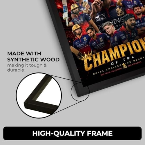 Image of Virat RCB Poster 2026 | Virat Kohli Framed Posters | King Kohli 18 Wall Art | RCB Champions Edition | Cricket Legend | Premium Sports Decor for Cricket Fans | Motivational Wall Poster (F 177)