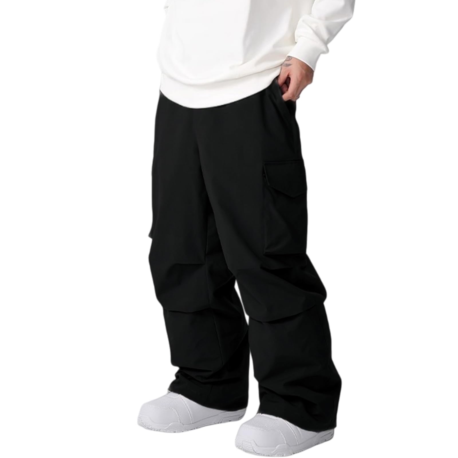 ALSOGO Herren Damen Skihosen Baggy Snowboardhose Isoliert Oversize Schneehose Skihose für Outdoor- Wasserdicht Winddicht Atmungsaktiv
